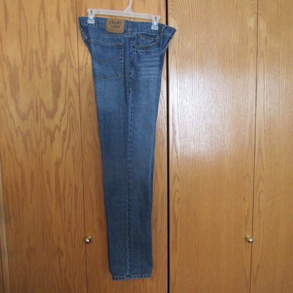 CHAPS MEN'S SIZE 32 X 33 JEANS DARK BLUE SLUB DENIM STRAIGHT FIT VINTAGE - Picture 5 of 15